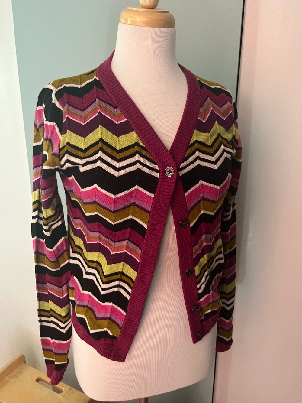 Missoni for Target Zigzag Stripe Cardigan in Fuchsia, Olive, Black, Pink